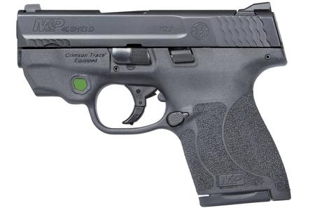 SMITH AND WESSON MP40 Shield M2.0 40SW Centerfire Pistol w/ Green Crimson Trace Laser and No Thum