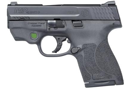 SMITH AND WESSON MP40 Shield M2.0 40SW Centerfire Pistol w/ Green Crimson Trace Laser and No Thum