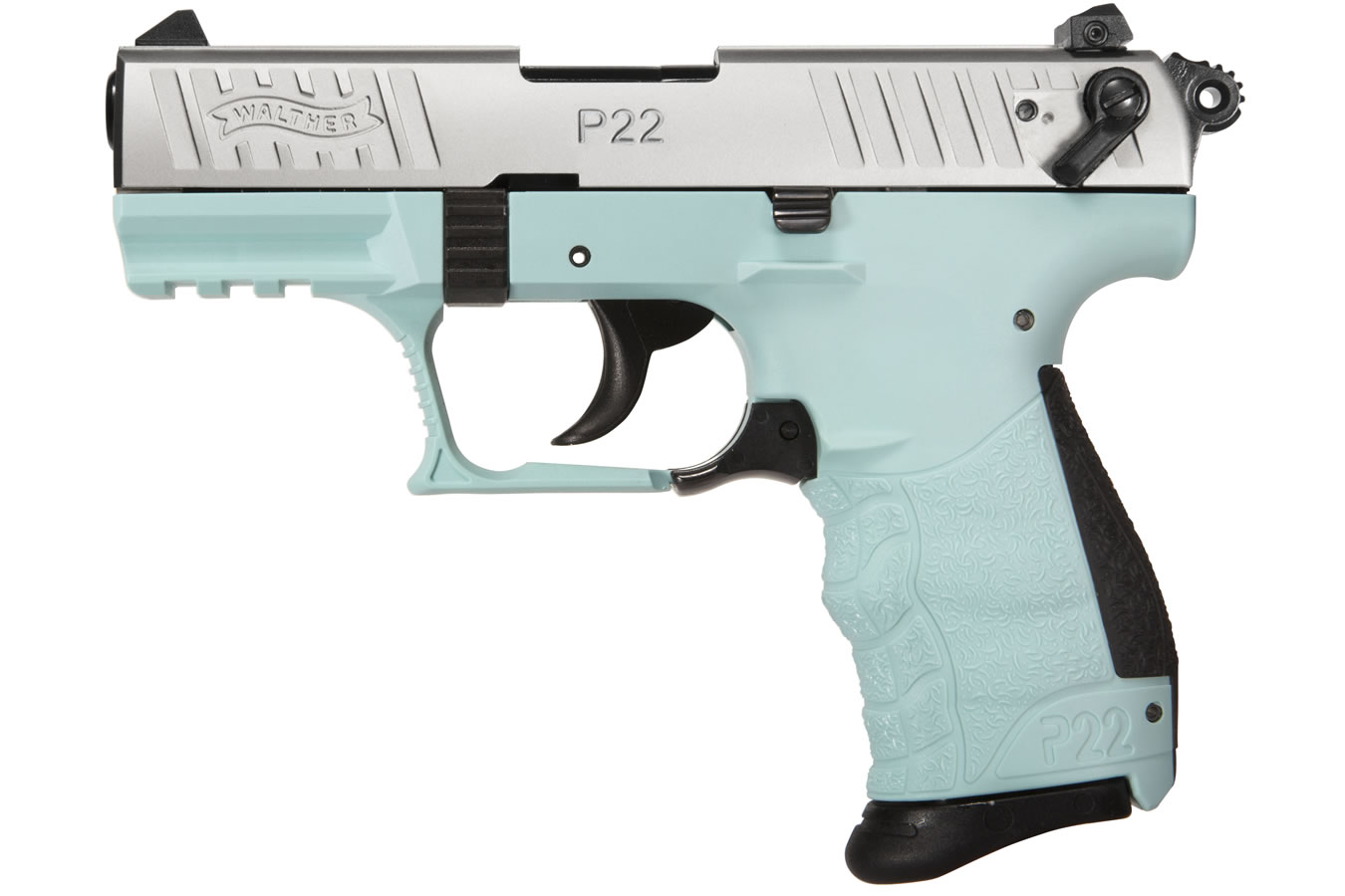 WALTHER P22 QD 22LR WITH ANGEL BLUE FRAME