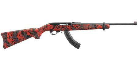 RUGER 10/22 22LR Rimfire Rifle with Red Digital Camo Stock