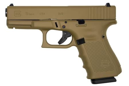 GLOCK 19 Gen4 9mm 15-Round Pistol with Tactical Coyote Tan Cerakote Finish