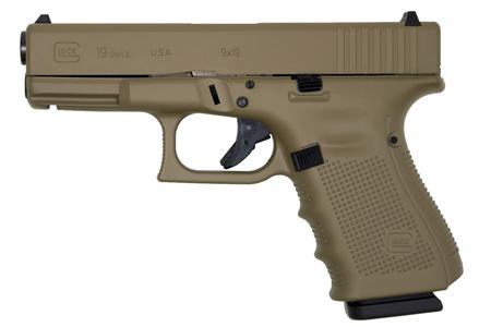 GLOCK 19 Gen4 9mm 15-Round Pistol with Combat Coyote Tan Cerakote Finish