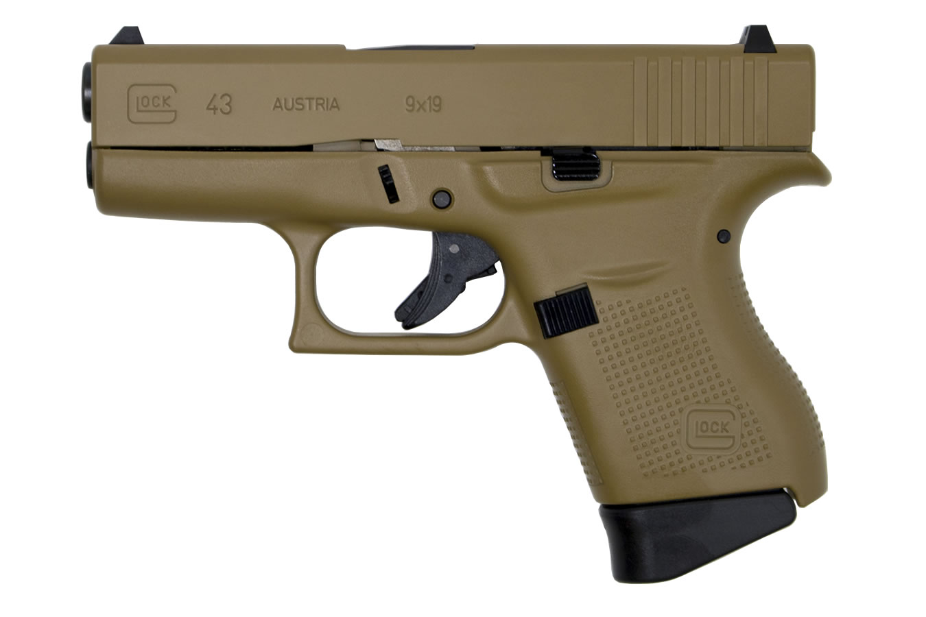 GLOCK 43 9MM TACTICAL COYOTE TAN CERAKOTE