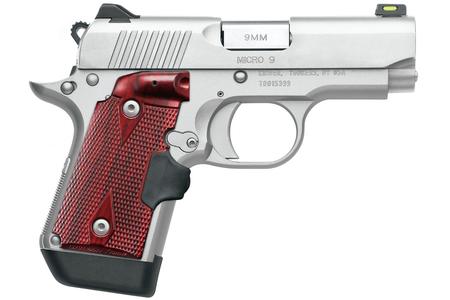 KIMBER Micro 9 Stainless 9mm with Rosewood Crimson Trace Lasergrips and Green Fiber Opt
