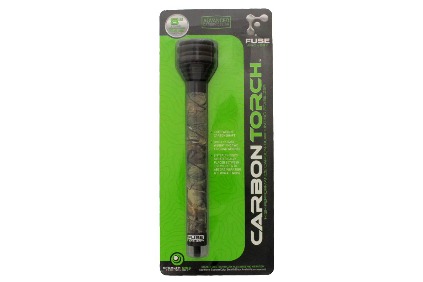 Fuse Stabilizer Carbon Torch 8 inch RealtreeX/Black Package Vance