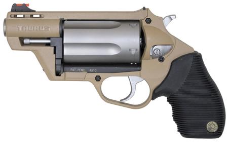 TAURUS Judge Public Defender Poly 45/410 Flat Dark Earth Polymer Frame Revolver