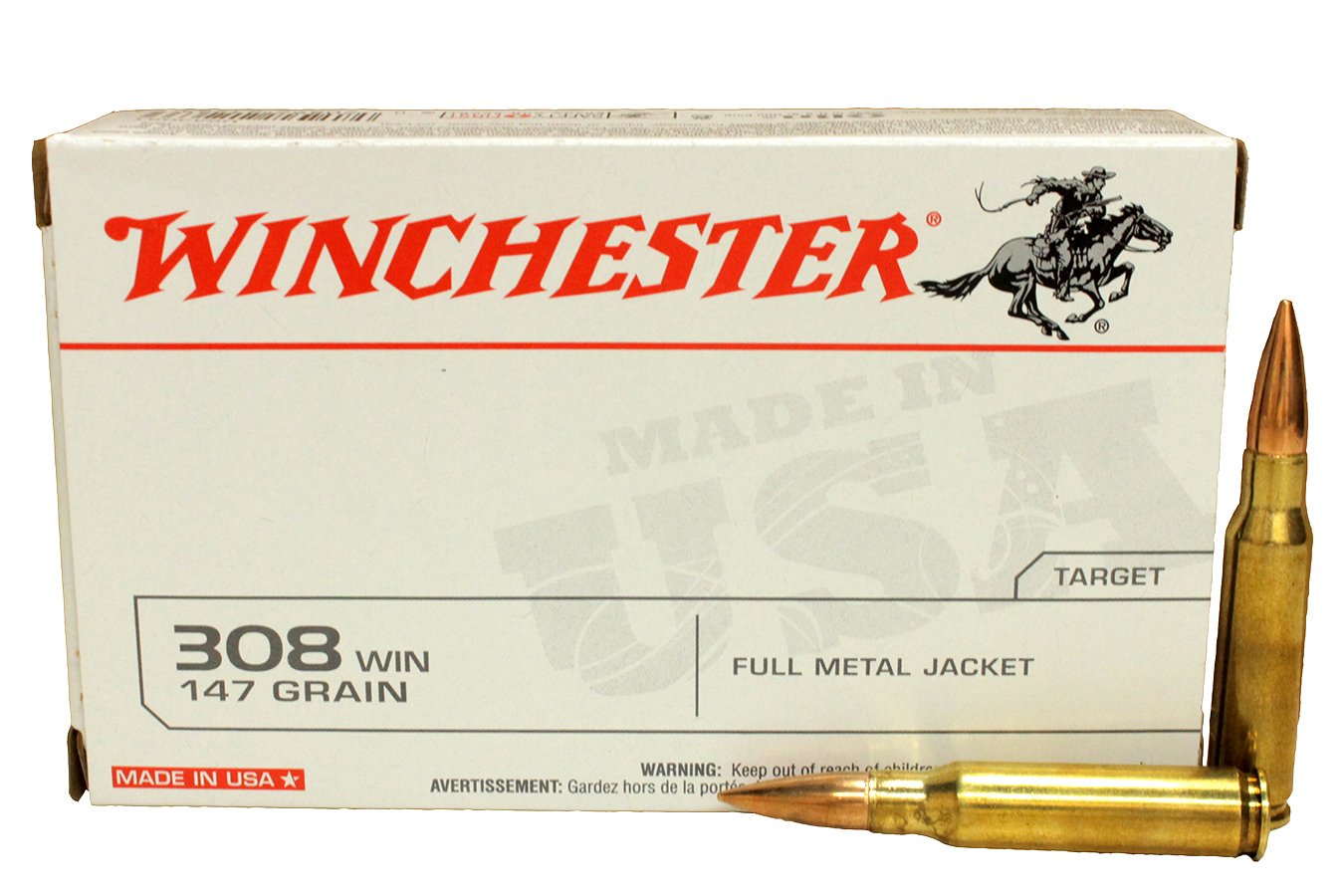 WINCHESTER AMMO 308 WIN 147 GR FMJ BOAT TAIL