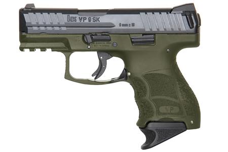 H  K VP9SK 9mm Striker-Fired Pistol with OD Green Frame