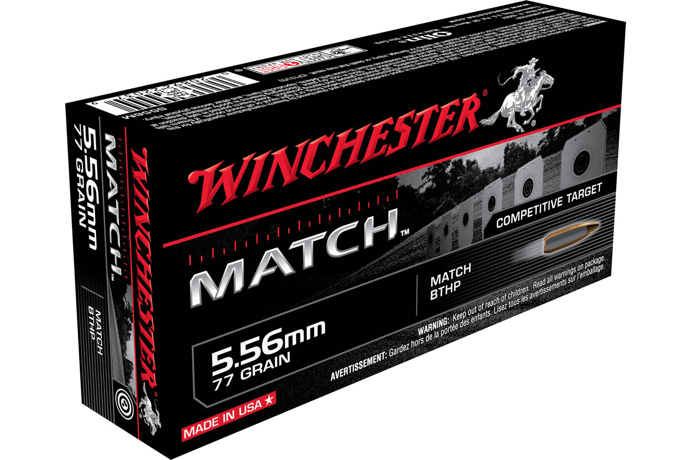 WINCHESTER AMMO 5.56MM 77 GR BTHP MATCH