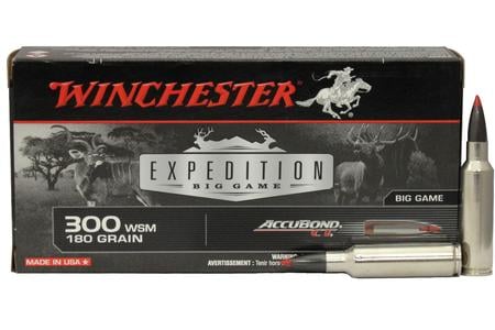 WINCHESTER AMMO 300 WSM 180 gr Expedition Big Game AccuBond CT 20/Box