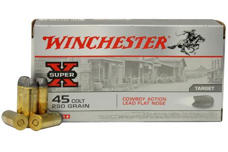 WINCHESTER AMMO 45 Colt 250 gr Lead Flat Nose Super X Cowboy Action 50/Box