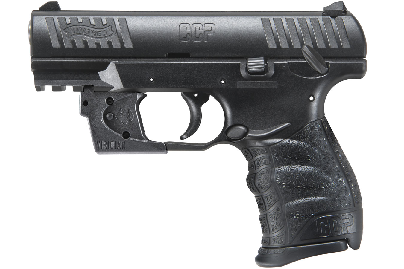 WALTHER CCP 9MM WITH VIRIDIAN RED LASER