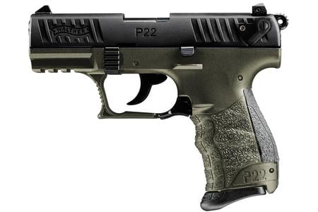 WALTHER P22QD Military 22LR Rimfire Pistol with OD Green Frame