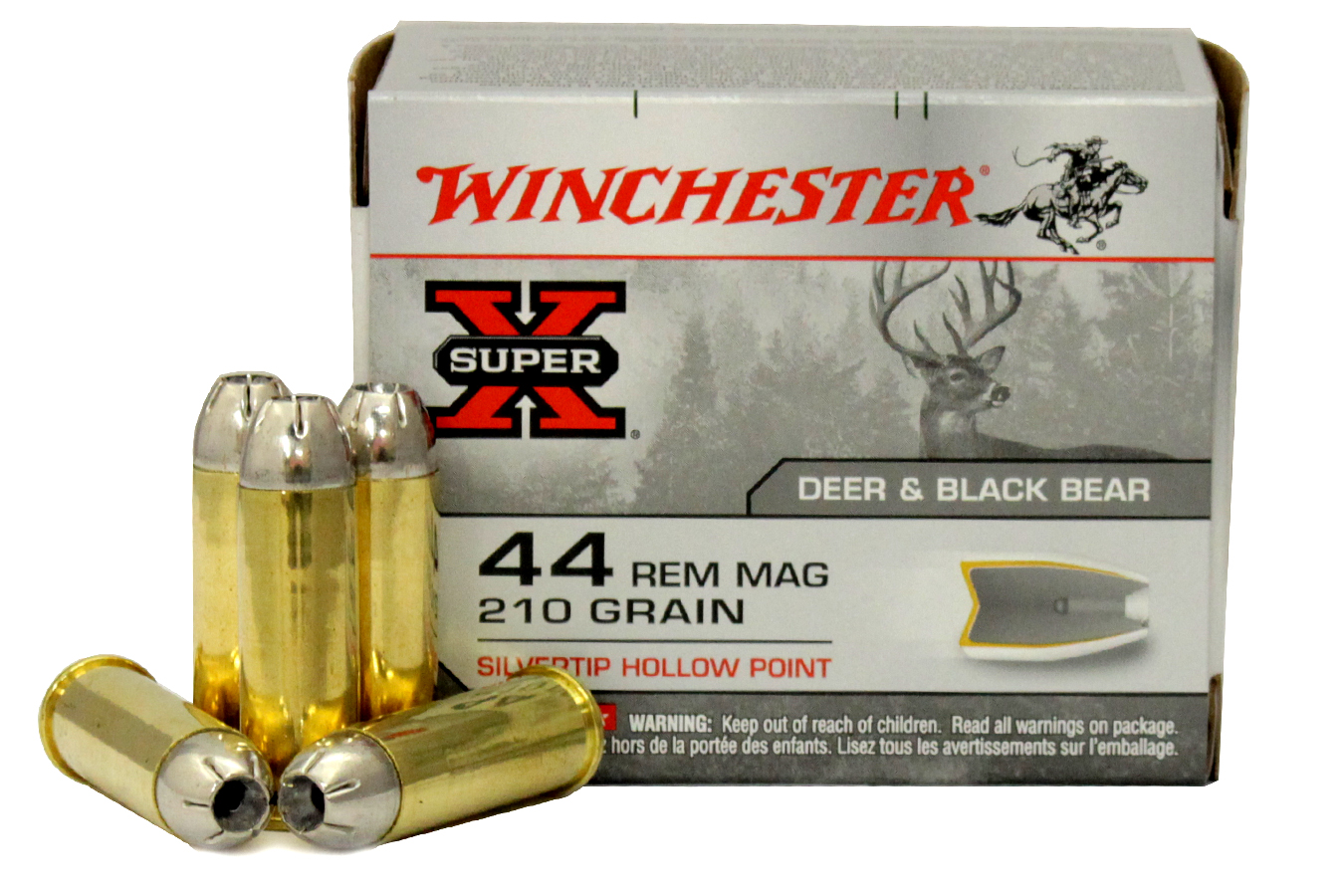 WINCHESTER AMMO 44 MAG 210 GR SILVERTIP HP SUPER-X