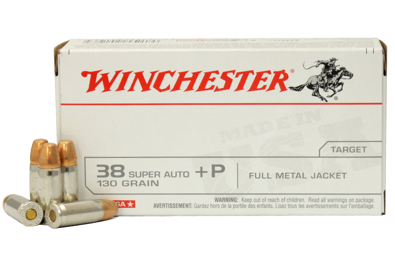 WINCHESTER AMMO 38 SUPER AUTO 130 GR FMJ