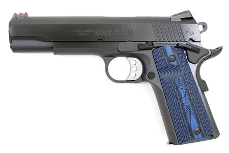 COLT 1911 Series 70 Competition 45 ACP Pistol with G10 Checkered Blue Grips