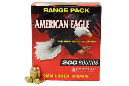 FEDERAL AMMUNITION 9mm 115 gr American Eagle FMJ 200/Box
