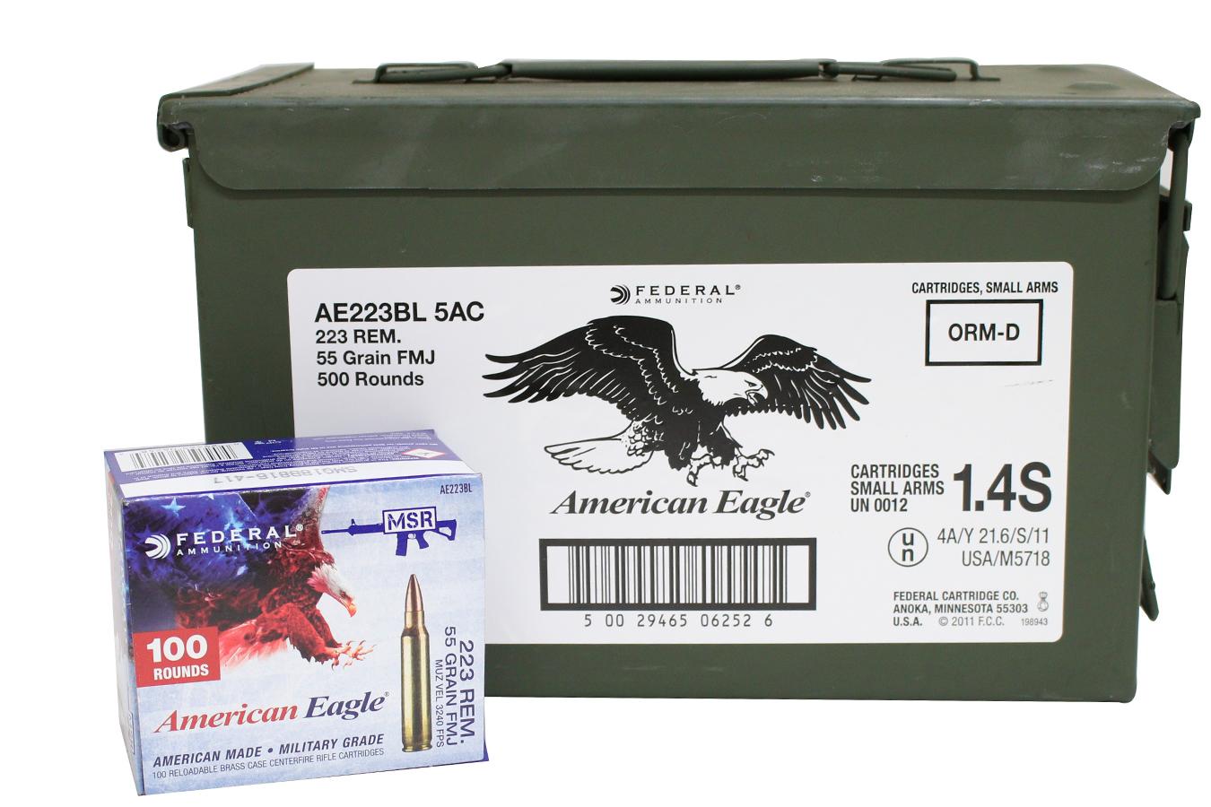 FEDERAL AMMUNITION 223 REM 55 GR FMJ BT AMMO CAN