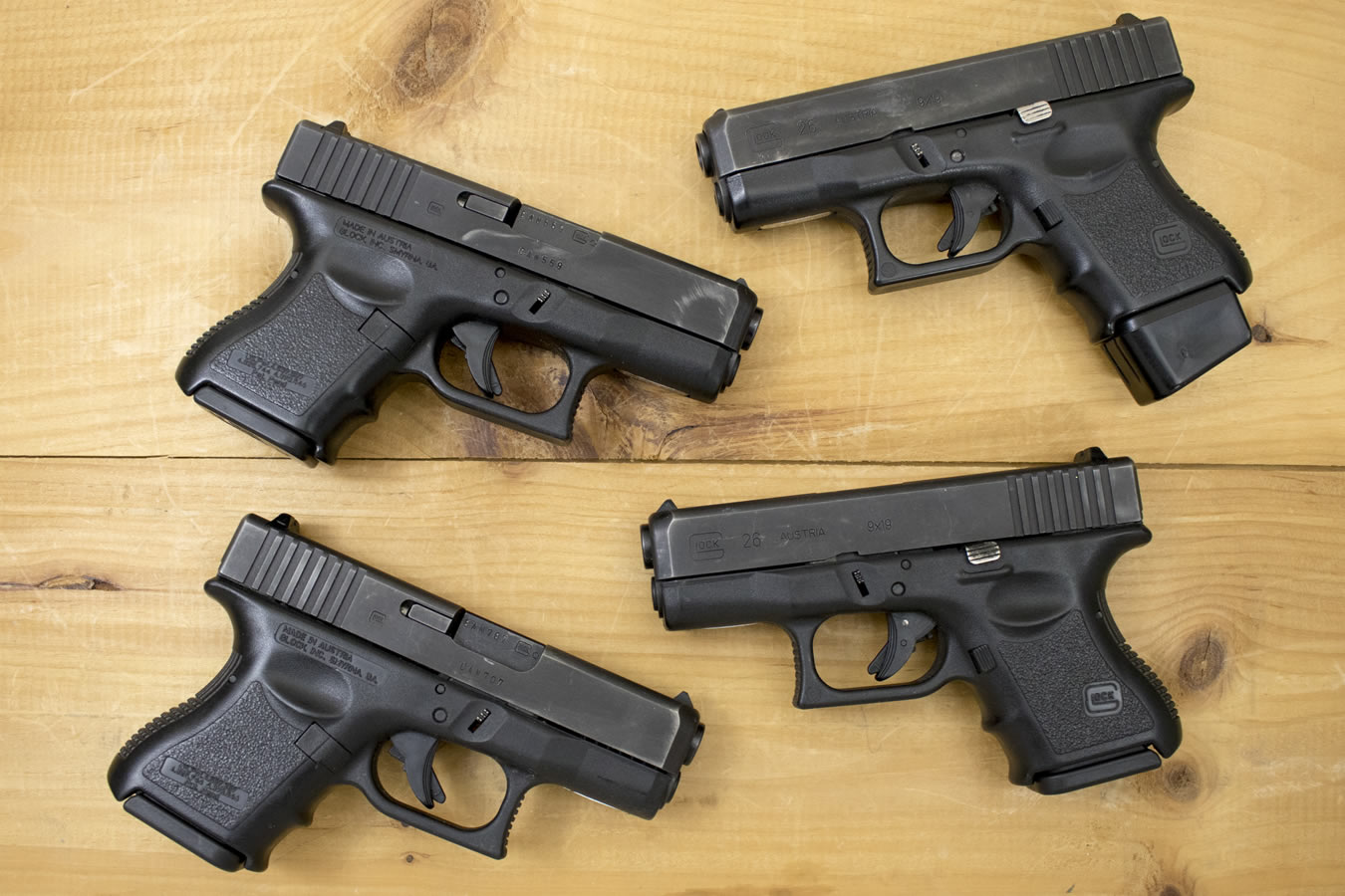 Glock 26 Gen3 9mm Police Trade-in Pistols (Fair Condition)