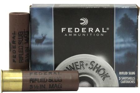 FEDERAL AMMUNITION 10 Gauge 3 1/2 Inch Mag 1 3/4 oz Rifled Hollow Point 5/Box