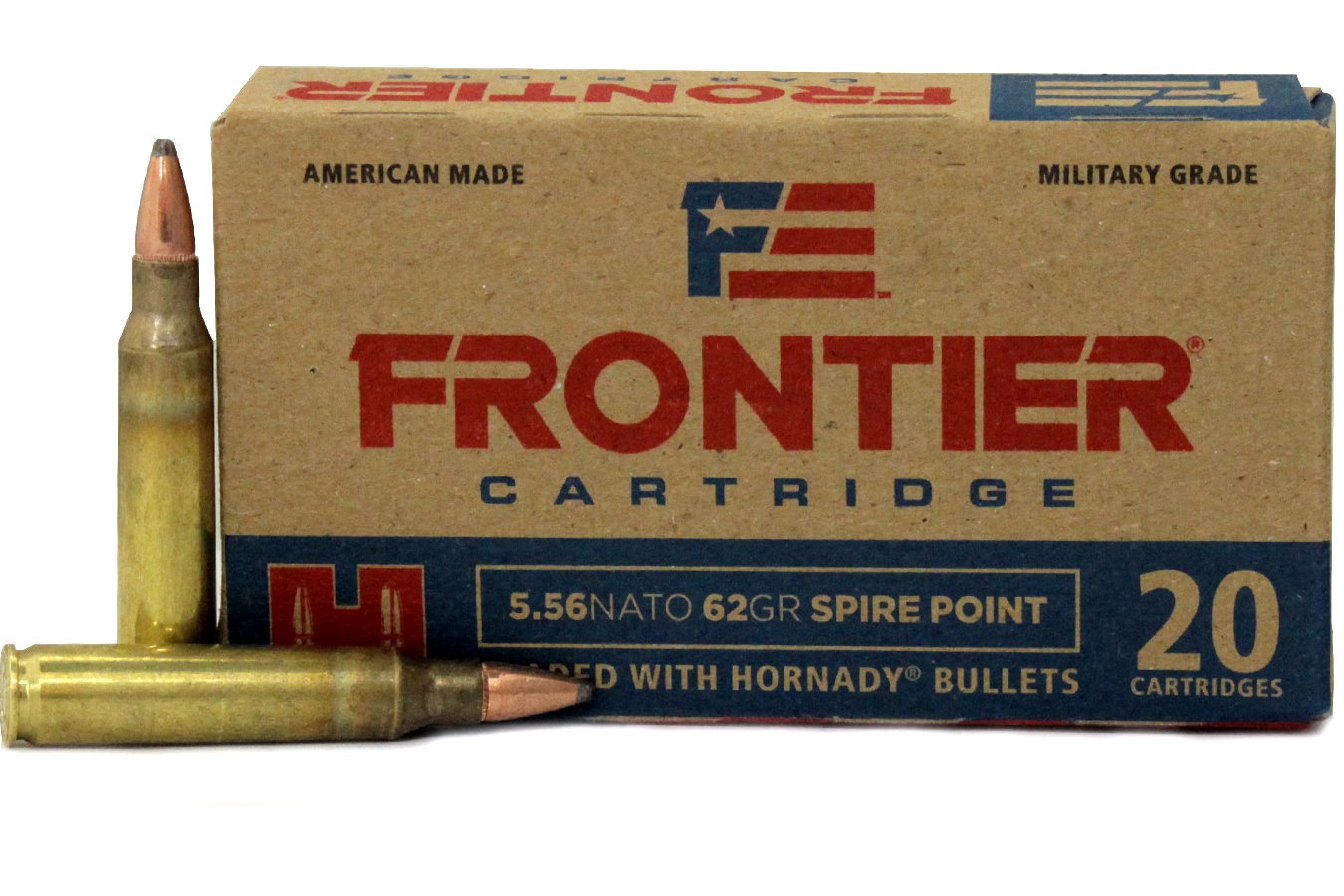 HORNADY 5.56 NATO 62 GR SPIRE POINT FRONTIER