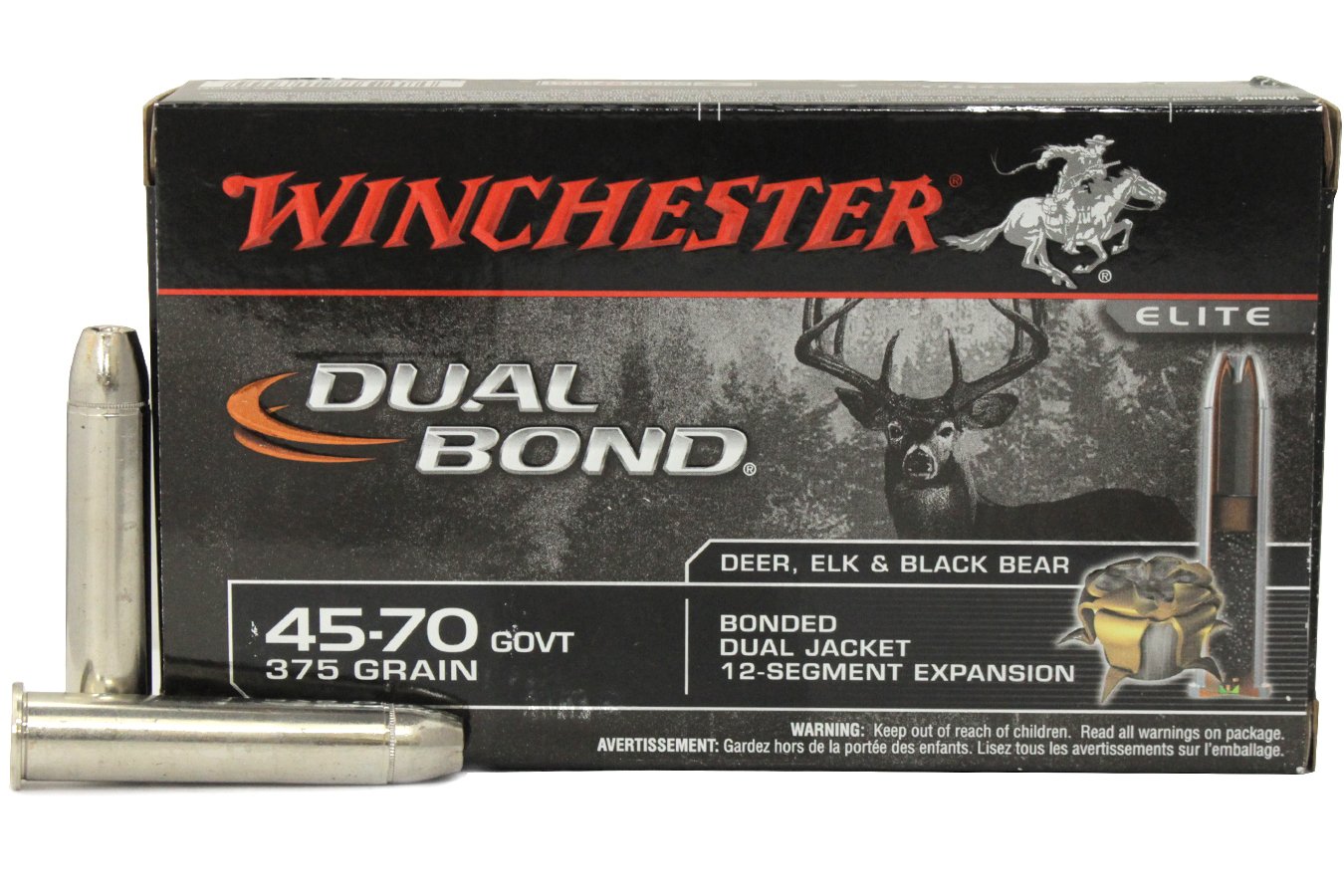 WINCHESTER AMMO 45-70 GOVT 375 GR DUAL BOND