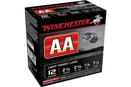 WINCHESTER AMMO 12 GA 2 3/4 Inch 1 1/18 oz 7.5 Shot AA Light Target Load 25/Box