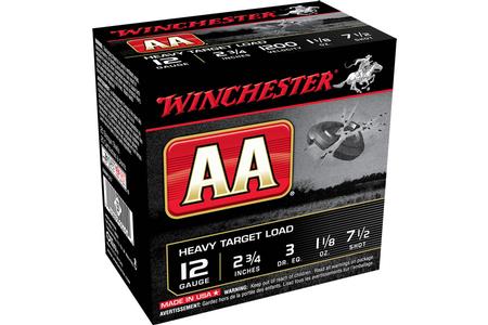WINCHESTER AMMO 12 Ga 2 3/4 Inch 1 1/8 oz #7.5 AA Heavy Target Load 25/Box