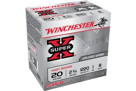 WINCHESTER AMMO 20 GA 2 3/4 Inch 1 oz 8 Shot Super X 25/Box