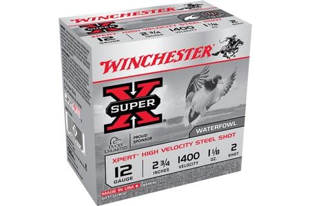 Winchester 12 Gauge 2 3/4 Inch 1 1/8 oz 2 Shot Super X Xpert Steel 25/Box