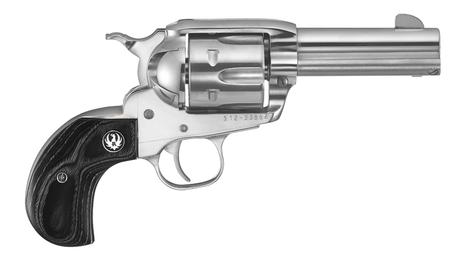 RUGER Vaquero Stainless 357 Magnum Revolver with Birdshead Black Laminate Grips