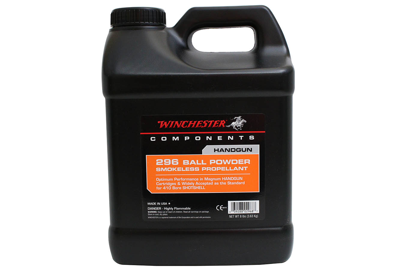 Hodgdon Powder 296 Ball Powder Smokeless Propellant 8 lb Vance Outdoors