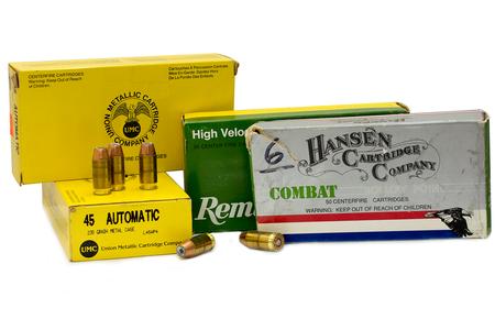 SPORTSMANS ESSENTIALS Lot of UMC, Remington and Hansen 45 ACP Ammunition (200 Rounds)