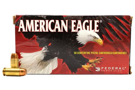 FEDERAL AMMUNITION 40 SW 165 gr FMJ American Eagle Police Trade Ammo 50/Box