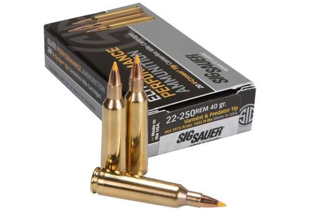 SIG SAUER 22-250 REM 40 gr Varmint and Predator Tip Elite Performance 20/Box