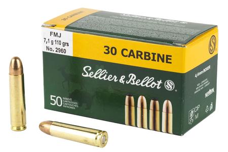 SELLIER AND BELLOT .30 Carbine 110 gr FMJ 50/Box