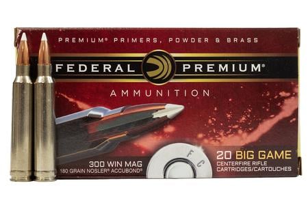 FEDERAL AMMUNITION 300 WIN Mag 180 gr Nosler Accubond Vital Shok 20/Box