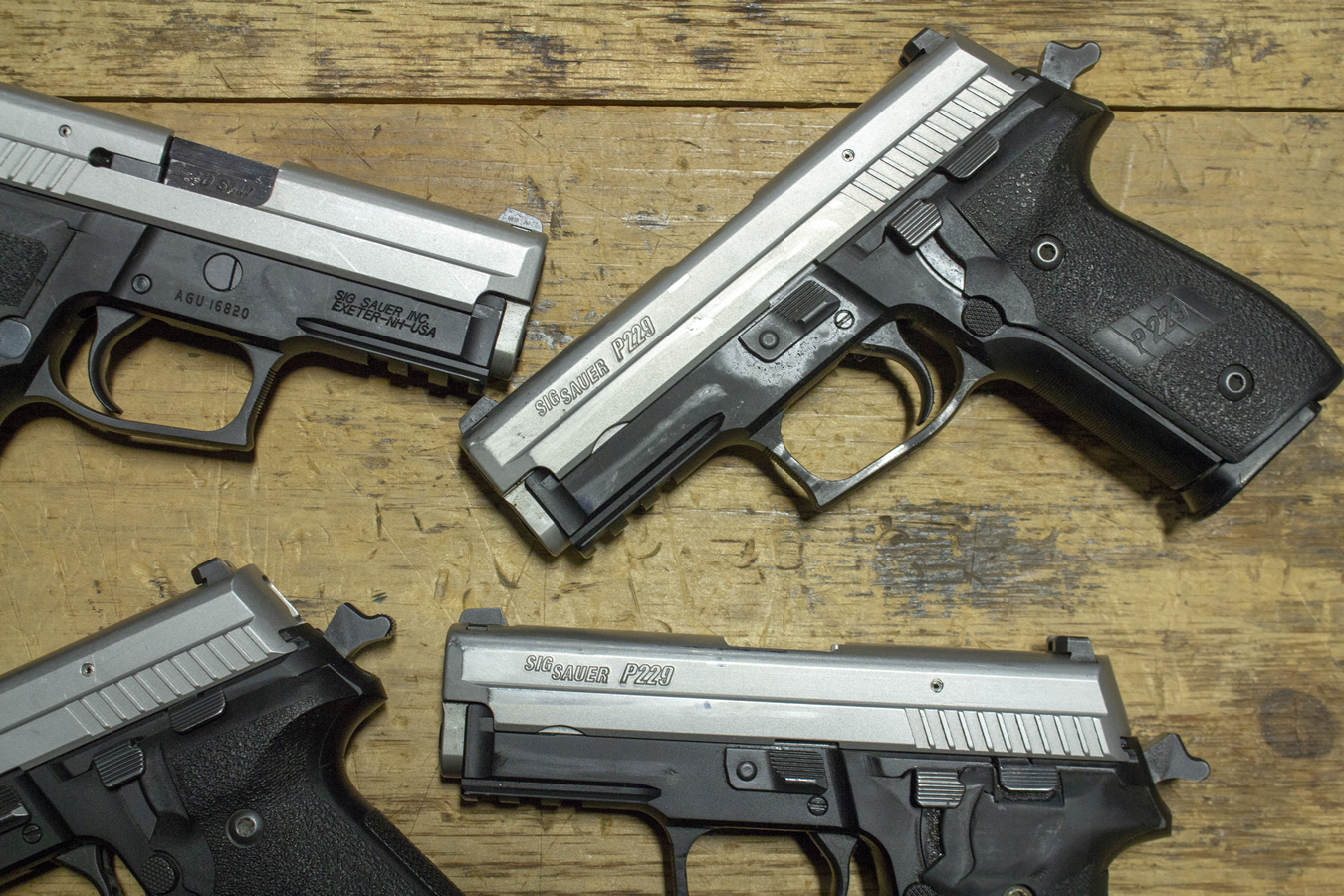 Sig Sauer P229R 40 S&W Two-Tone DA/SA Police Trade-in Pistols with Rail (Fair Condition)