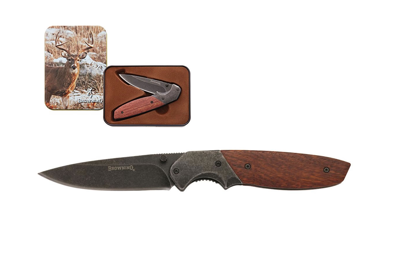 BROWNING ACCESSORIES WHITETAIL TIN AND KNIFE