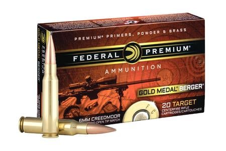 FEDERAL AMMUNITION 6mm Creedmoor 105 gr Hybrid OTM Gold Medal Berger 20/Box