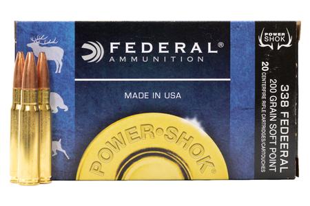 FEDERAL AMMUNITION 338 Federal 200 gr Soft Point Power Shok 20/Box