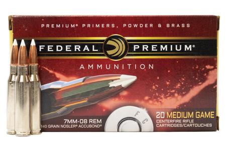 FEDERAL AMMUNITION 7mm-08 Remington 140 gr Nosler AccuBond 20/Box