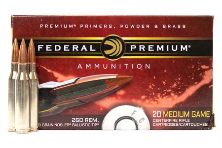 FEDERAL AMMUNITION 260 Remington 120 gr Nosler Ballistic Tip 20/Box