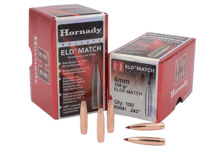 HORNADY 6mm .243 108 gr ELD Match 100/Box