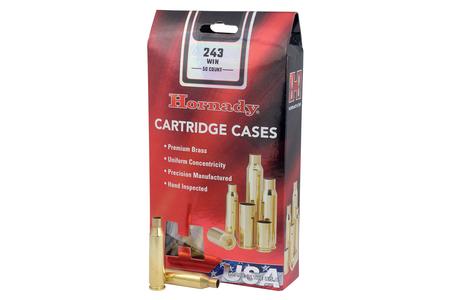 HORNADY 243 Winchester Un-Primed Cartridge Cases 50/Box