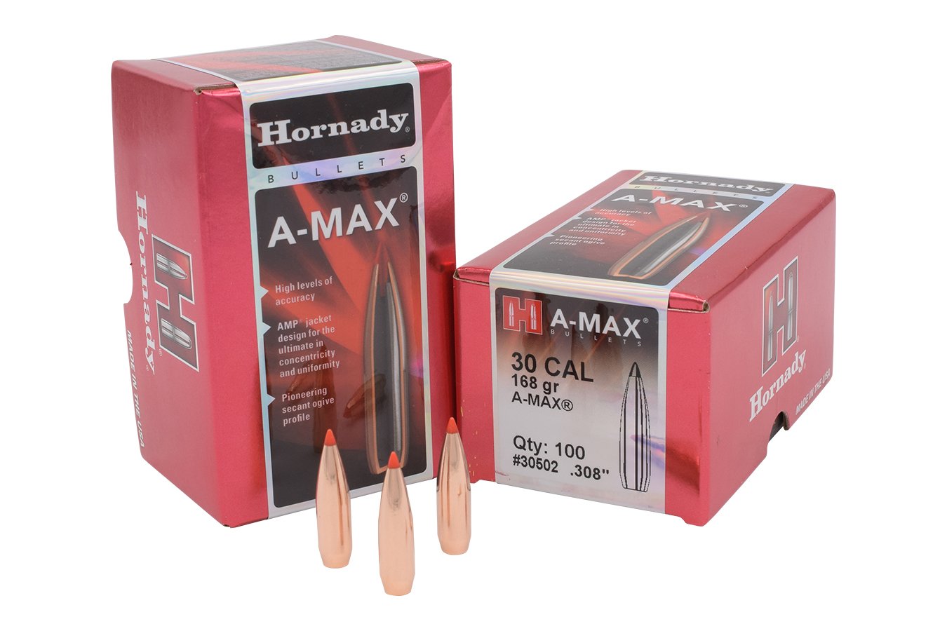 HORNADY 30 CAL .308 168 GR A-MAX