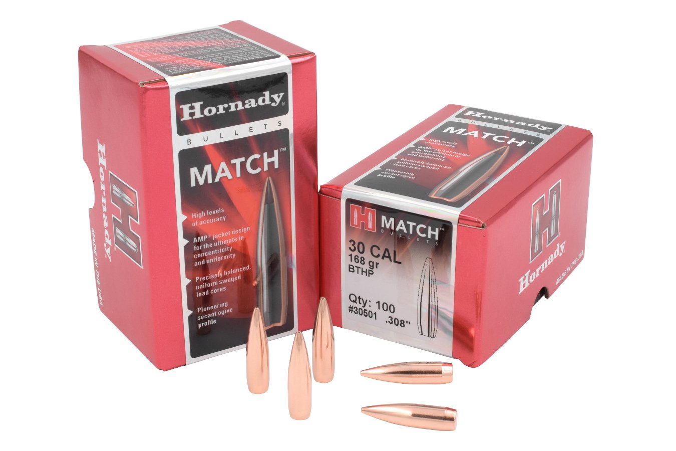 HORNADY 30 CAL .308 168 GR BTHP MATCH