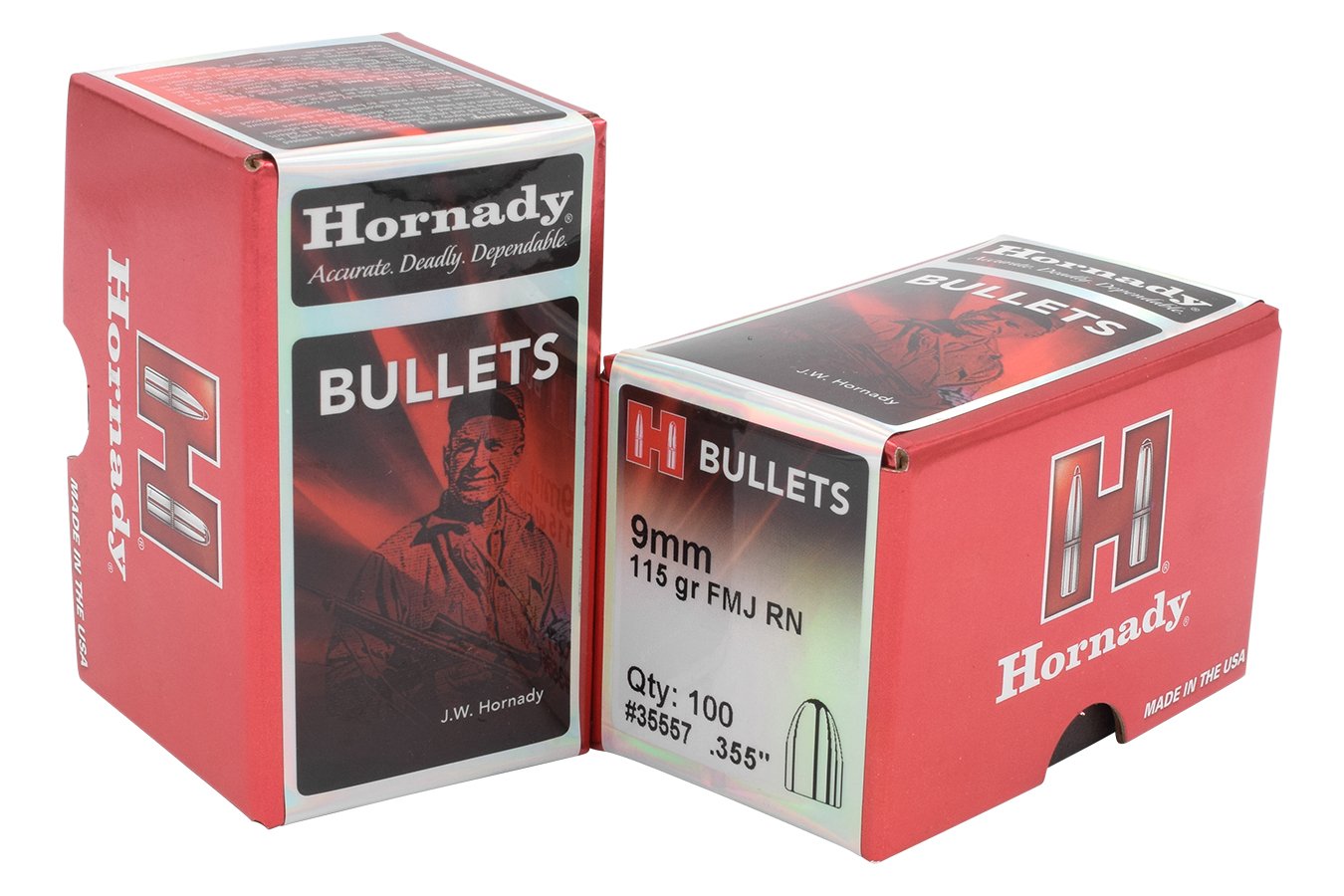 HORNADY 9MM .355 115 GR FMJ RN