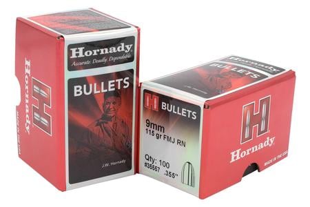 HORNADY 9mm .355 115 gr FMJ RN 100/Box