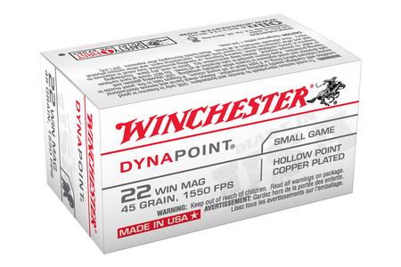Winchester 22 WMR 45 gr DynaPoint Copper Plated Hollow Point 50/Box